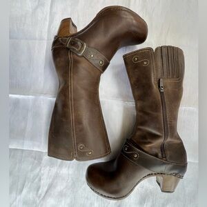 DANSKO Rylan Crazy Horse TALL WESTERN/MOTO BOOTS Brown Distressed Leather EU 40